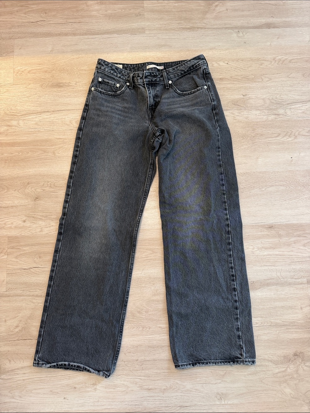 Levi's Washed Black Wide-Leg Jeans